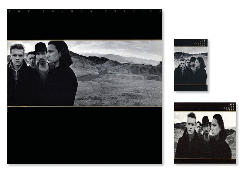 Vinyl, CD and Cassette covers for The Joshua Tree by U2